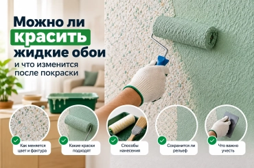 Можно ли красить жидкие обои &mdash; покраска валиком и изменение фактуры покрытия