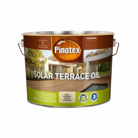 Масло для террас, мебели и фасадов Pinotex Solar Terrace Oil бесцветный 9,3 л