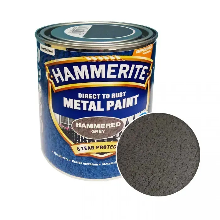 Краска по металлу 3-в-1 Hammerite молотковая Hammered Серый