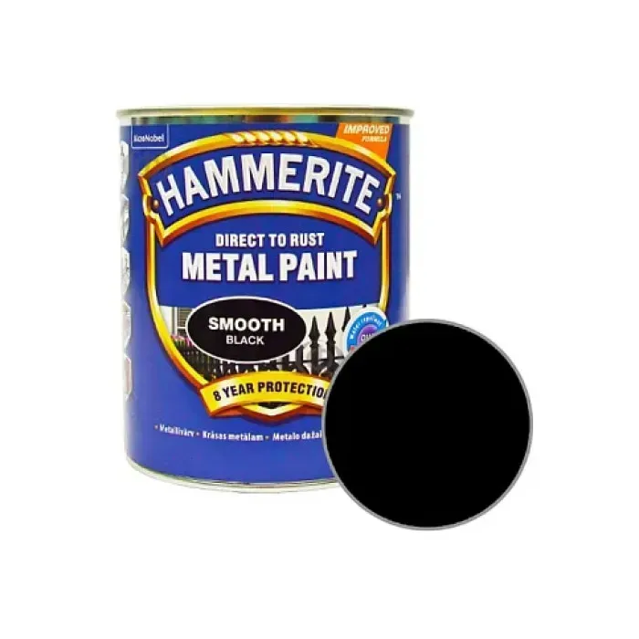 Краска по металлу 3-в-1 Hammerite гладкая Smooth Черный