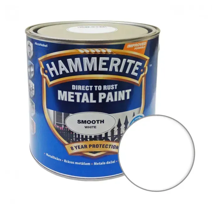 Краска по металлу 3-в-1 Hammerite гладкая Smooth Белый